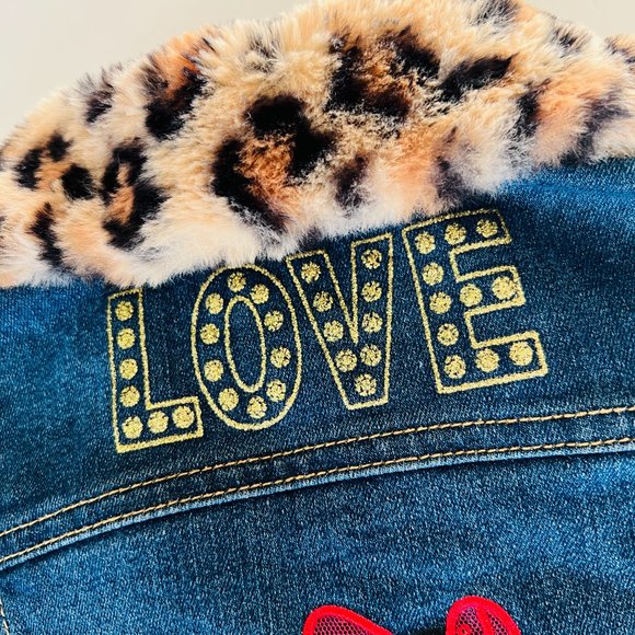 DISNEY Junior Minnie Mouse Classic Love Jean Jacket EUC 4T - Picture 4 of 9